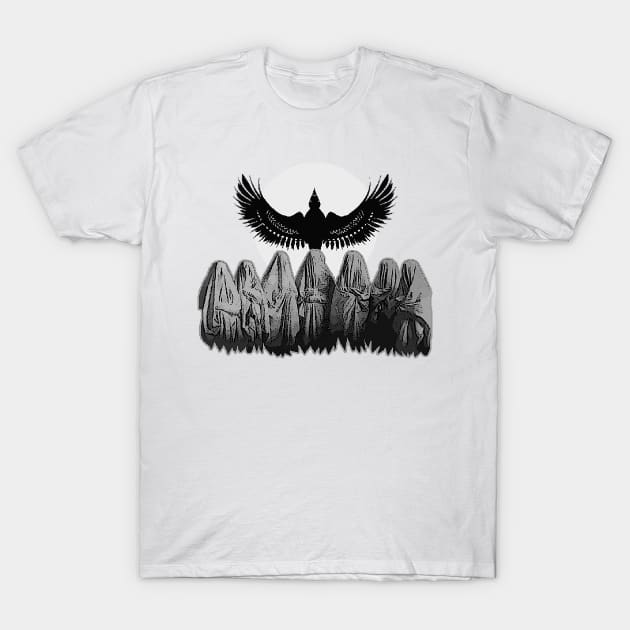 Ominous women of the mystical order of the executioner crow T-Shirt by Marccelus